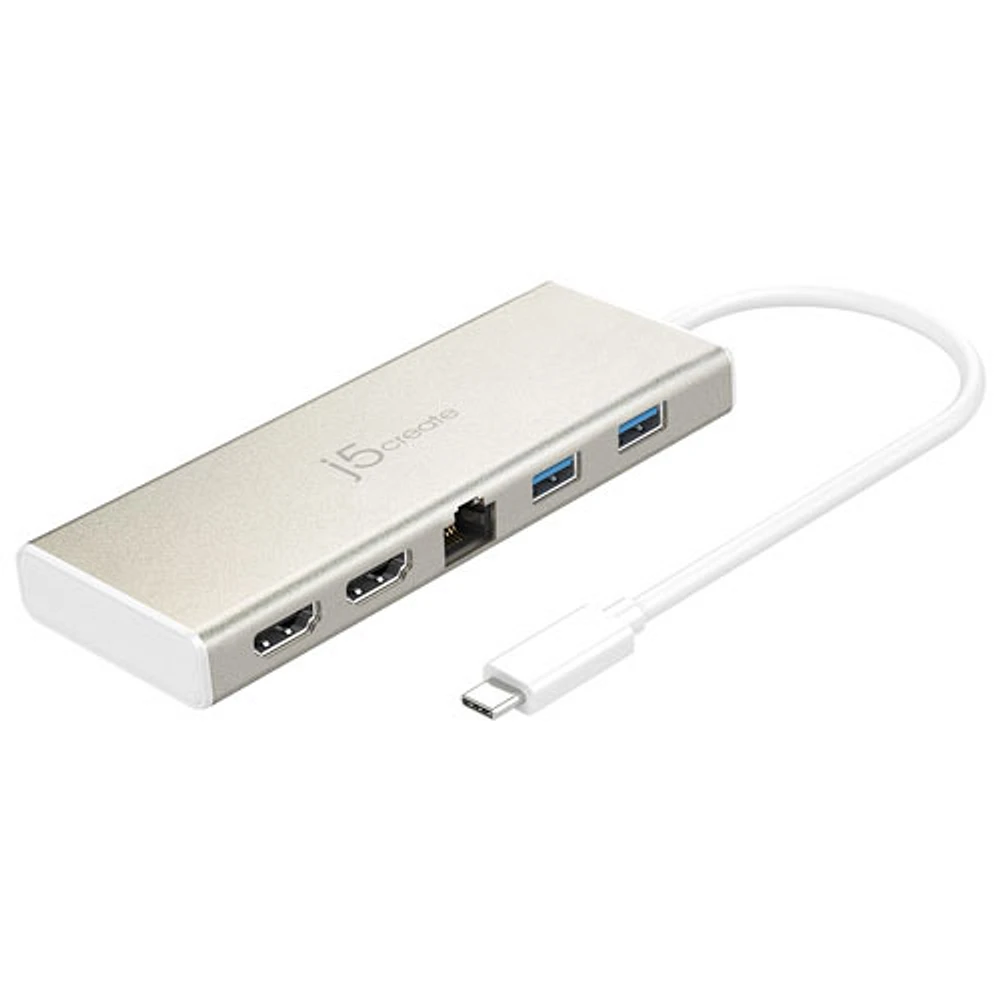 Station d'accueil USB-C double HDMI/USB avec Power Delivery de j5create (JCD381)