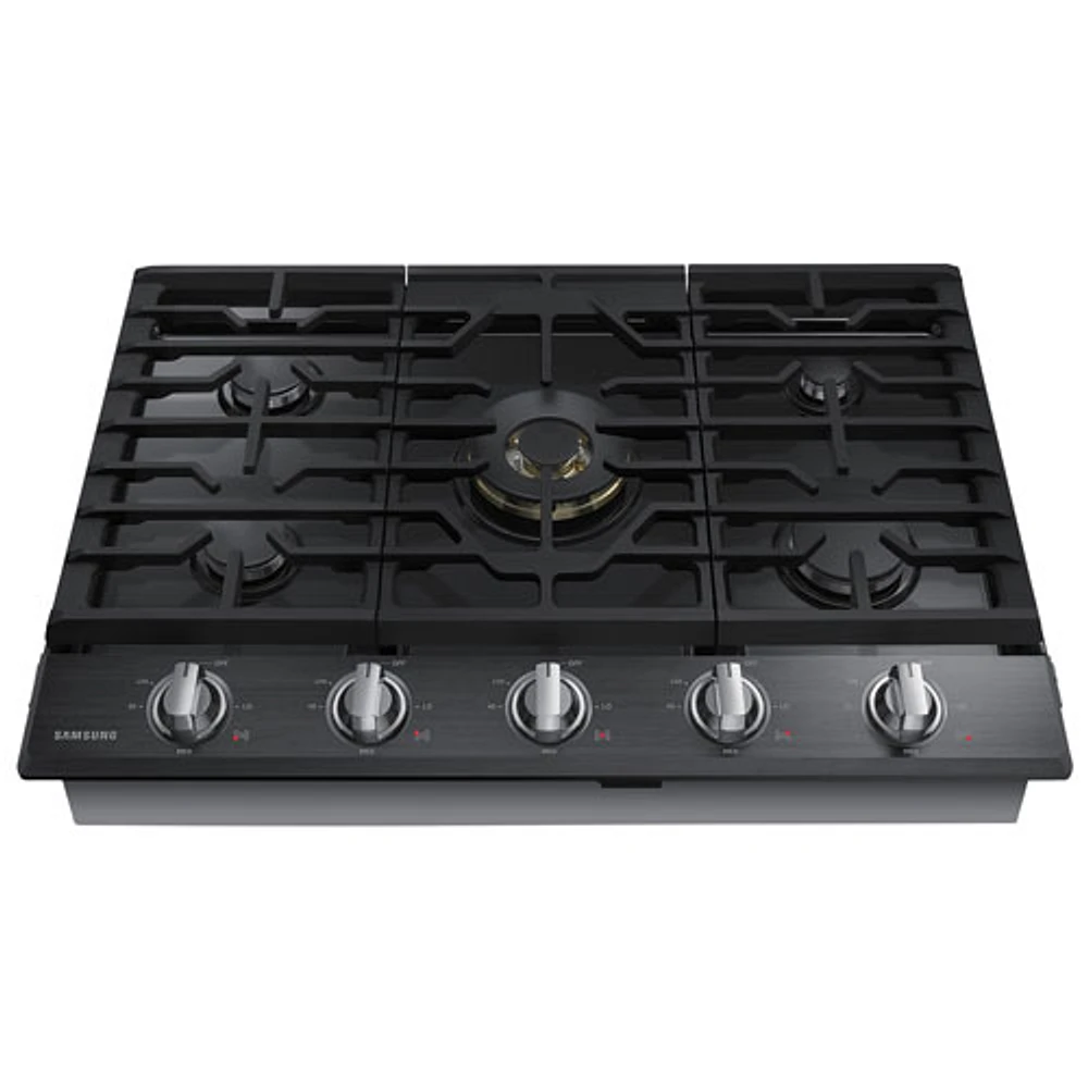 Surface de cuisson au gaz de 30 po de Samsung (NA30N7755TG/AA) - Noir/Acier inoxydable