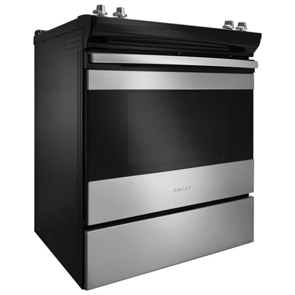 Amana 30" 4.8 Cu. Ft. Self-Clean Slide-In Electric Range (YAES6603SFS) - Black/Stainless