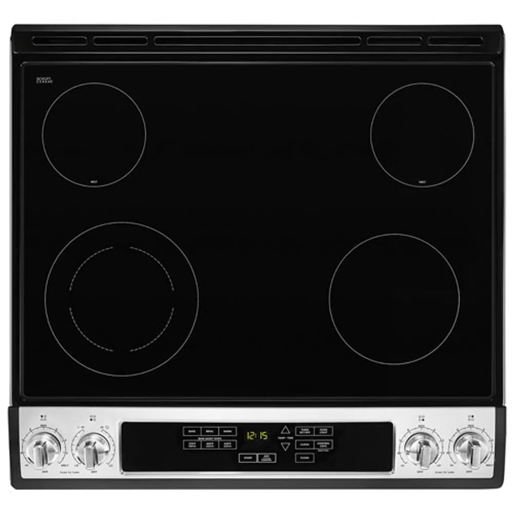 Amana 30" 4.8 Cu. Ft. Self-Clean Slide-In Electric Range (YAES6603SFS) - Black/Stainless