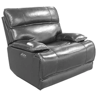 Coaster Premium Leather Power Reclining Chair - Charcoal