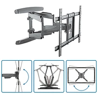 StarTech 70" Full Motion TV Wall Mount - Black/Silver