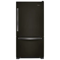 Whirlpool 33" 22.1 Cu.Ft. Bottom Freezer Refrigerator with LED Lighting (WRB322DMHV)-Black Stainless