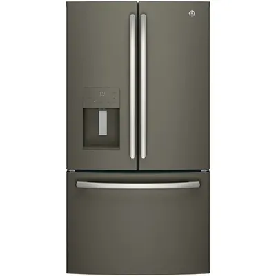 GE 36" 25.5 Cu. Ft. French Door Refrigerator with Water & Ice Dispenser (GFE26JMMES) - Slate