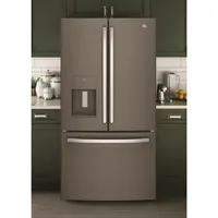 GE 36" 25.5 Cu. Ft. French Door Refrigerator with Water & Ice Dispenser (GFE26JMMES) - Slate