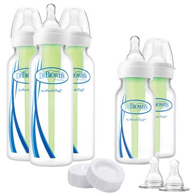 Dr. Brown's Options 8oz./4 oz. Baby Bottle Set - 5 Pack - Clear
