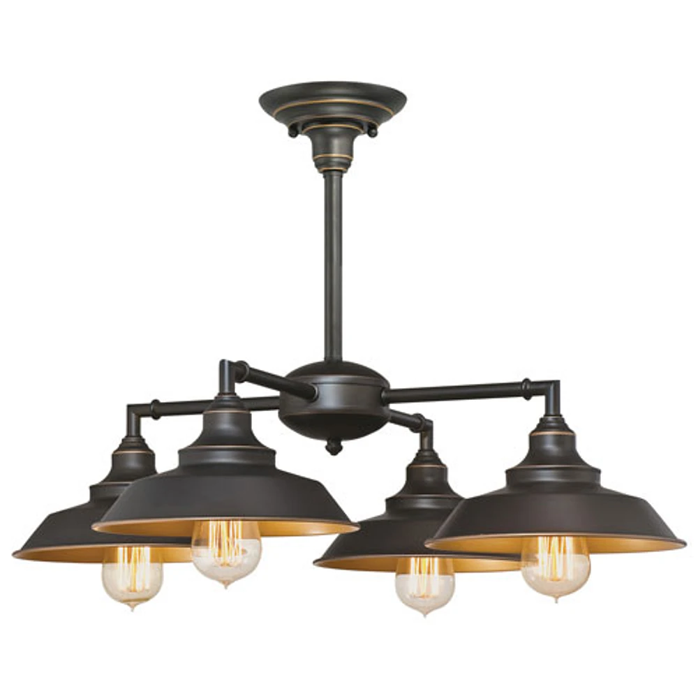 Iron Hill Rustic Country 4-Light Chandelier - Bronze