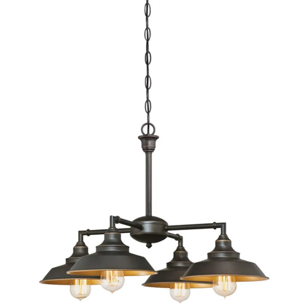 Iron Hill Rustic Country 4-Light Chandelier - Bronze