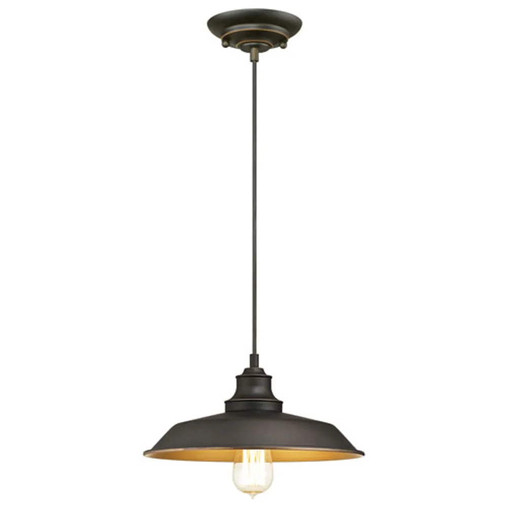 Iron Hill Rustic Country Hanging Lamp - Bronze
