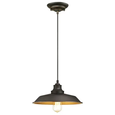 Iron Hill Rustic Country Hanging Lamp - Bronze