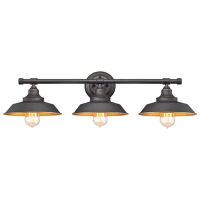 Iron Hill Rustic Country 3-Light Wall Lamp - Bronze
