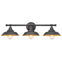 Iron Hill Rustic Country 3-Light Wall Lamp - Bronze