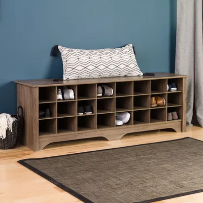 Transitional Shoe Storage Bench - Drifted Grey