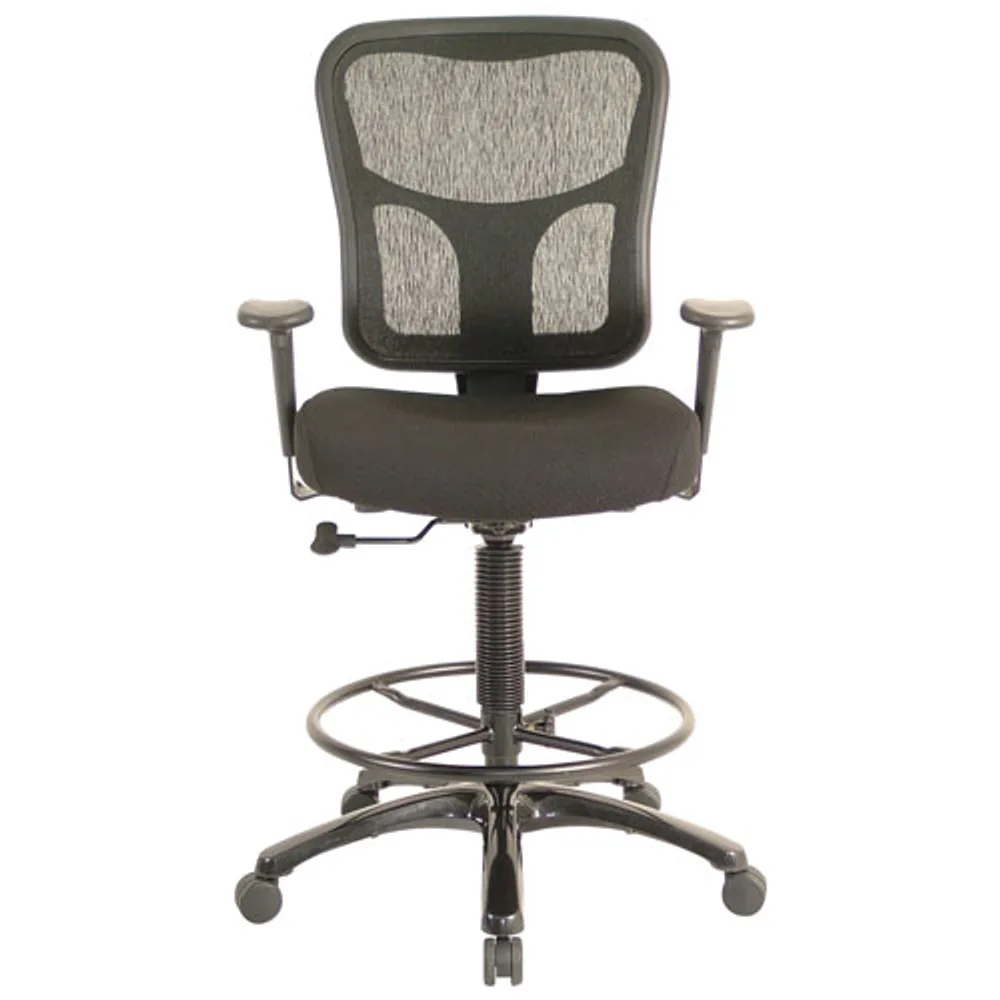 Temp By Raynor Tempur-Pedic Ergonomic Mid-Back Fabric Drafting Chair - Black