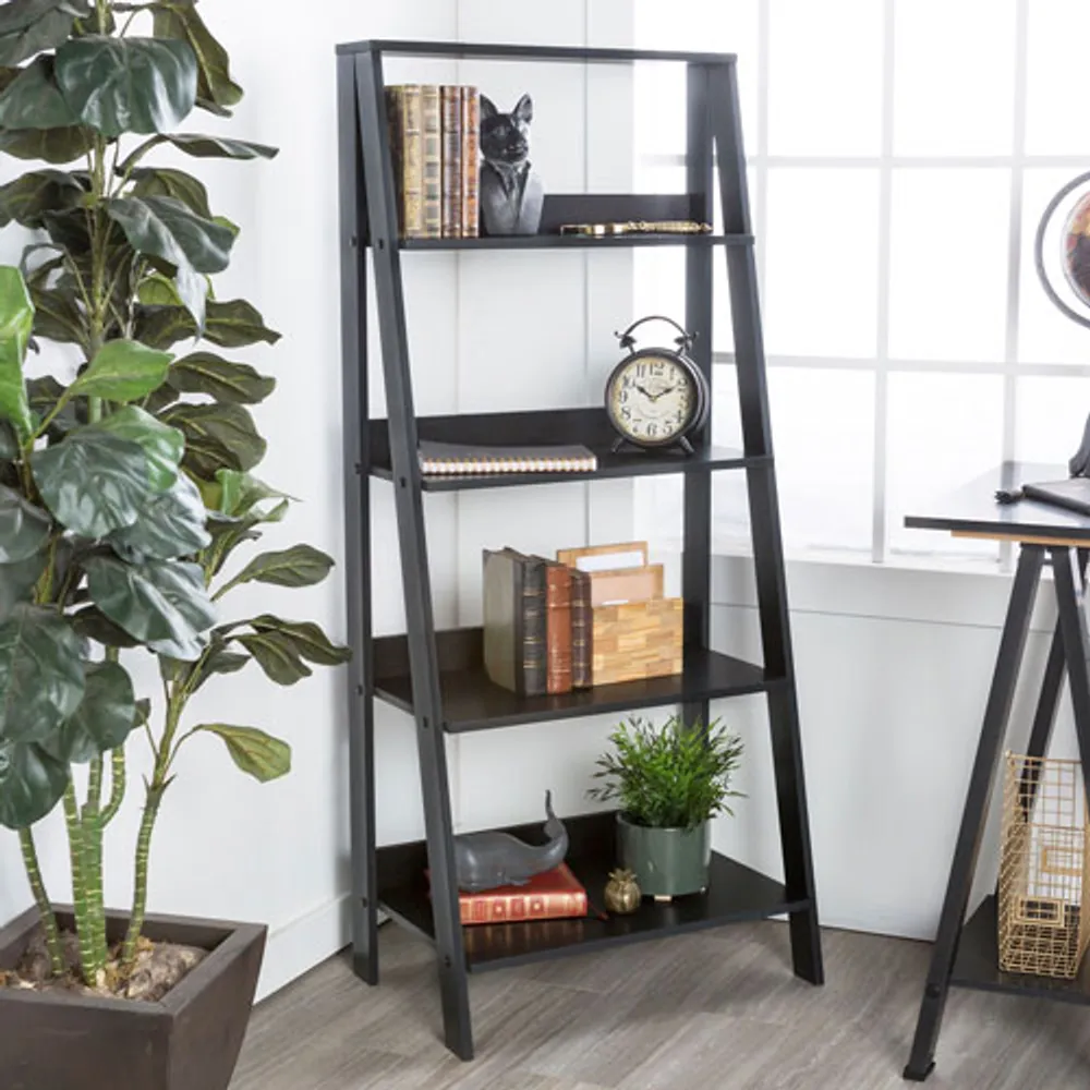 Walker Edison 55" 4-Shelf Wood Bookcase - Black