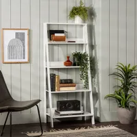 Winmoor Home 55" 4-Shelf Ladder Bookcase - White