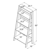 Winmoor Home 55" 4-Shelf Ladder Bookcase - White