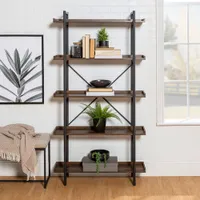 Winmoor Home 68" 5-Shelf Bookcase - Dark Walnut