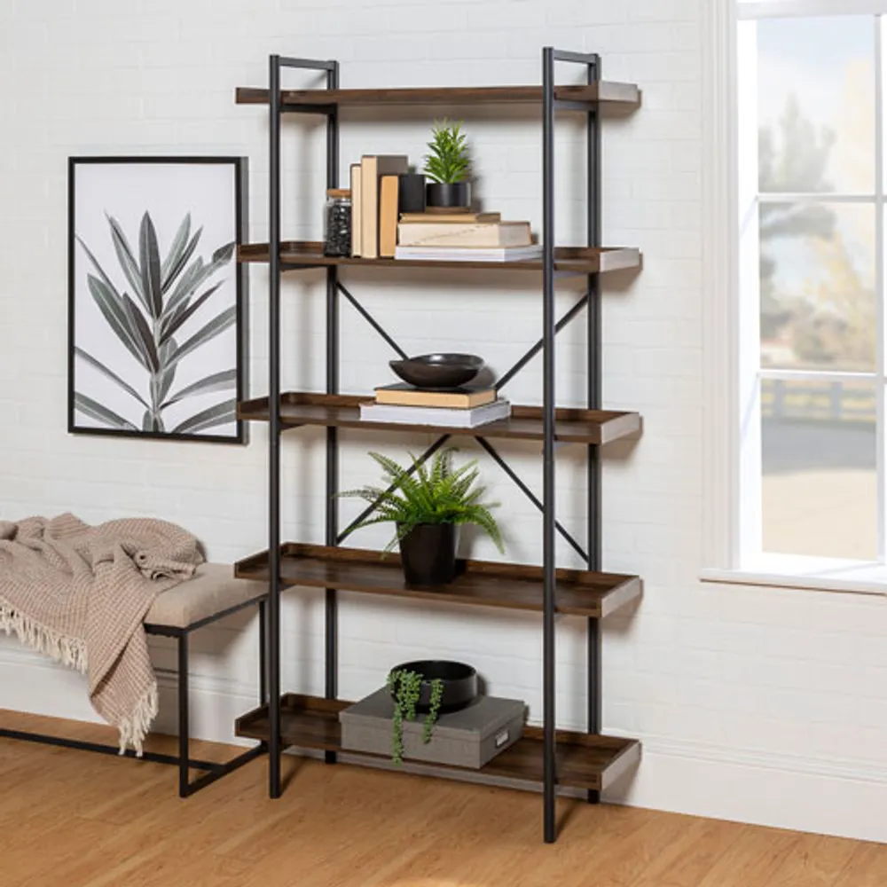 Winmoor Home 68" 5-Shelf Bookcase - Dark Walnut