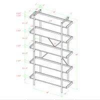 Winmoor Home 68" 5-Shelf Bookcase - Dark Walnut