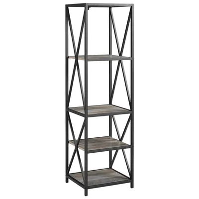 Walker Edison 61" 4-Shelf Storage Bookcase - Grey Wash