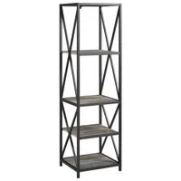 Walker Edison 61" 4-Shelf Storage Bookcase - Grey Wash