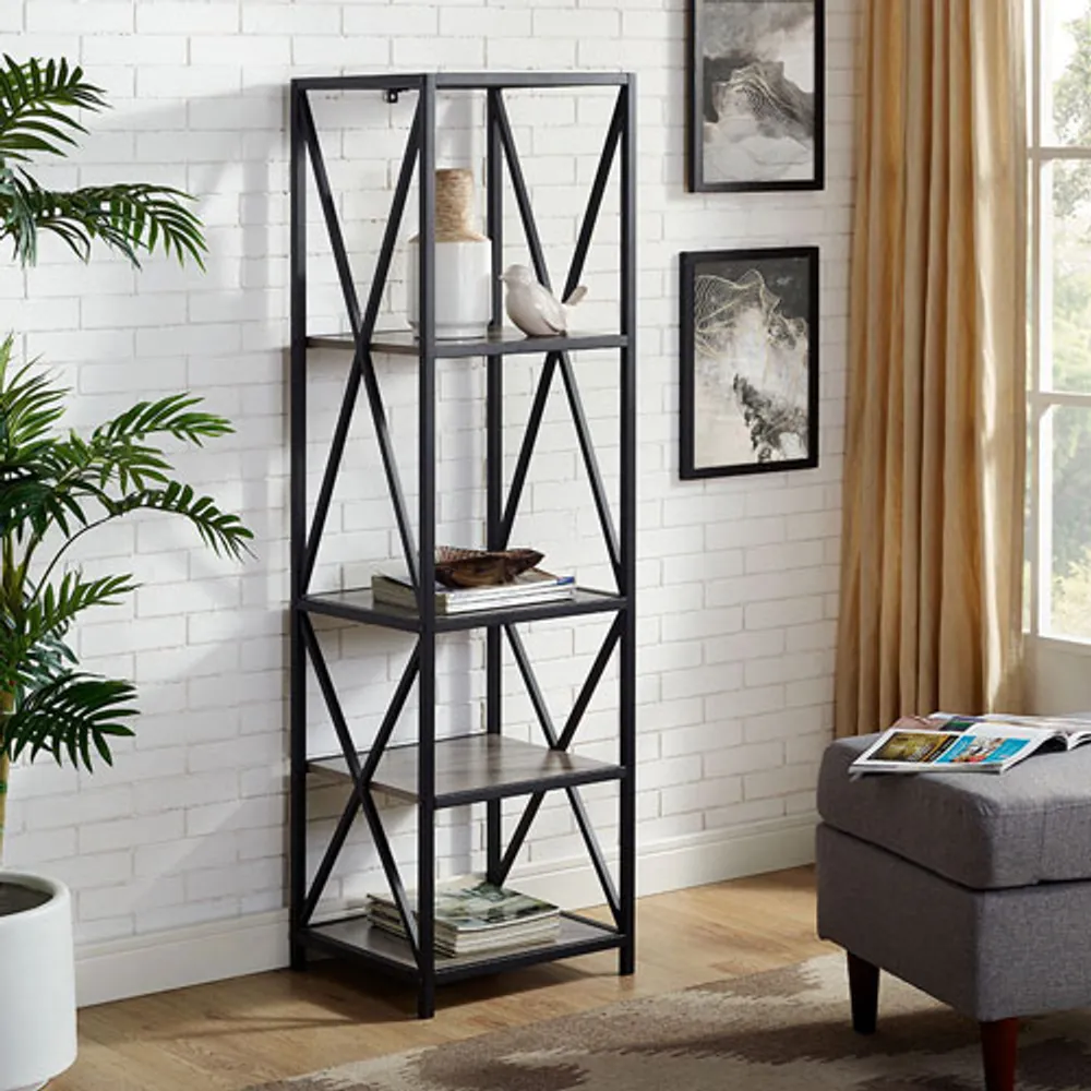 Walker Edison 61" 4-Shelf Storage Bookcase - Grey Wash