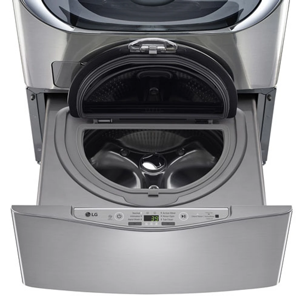 LG SideKick 27" 1.1 Cu. Ft. Pedestal Washer (WD100CV) - Stainless Steel - Open Box-Perfect Condition