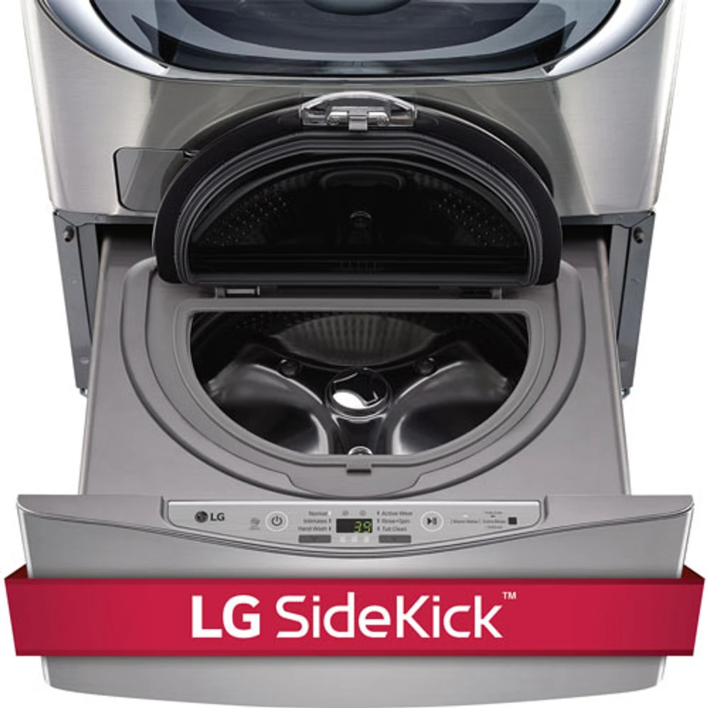 LG SideKick 27" 1.1 Cu. Ft. Pedestal Washer (WD100CV) - Stainless Steel - Open Box-Perfect Condition