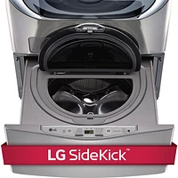 LG SideKick 27" 1.1 Cu. Ft. Pedestal Washer (WD100CV) - Stainless Steel - Open Box-Perfect Condition