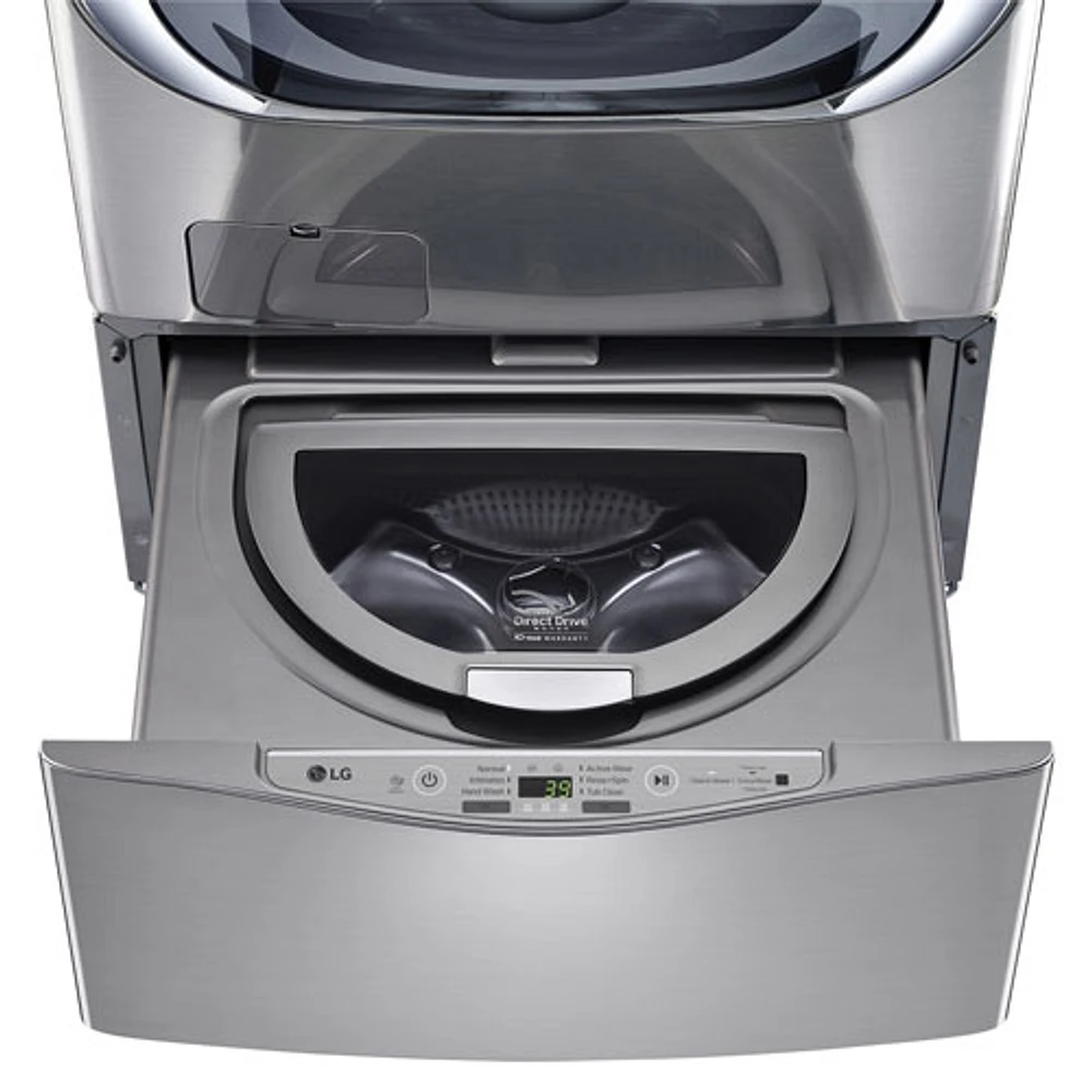 LG SideKick 27" 1.1 Cu. Ft. Pedestal Washer (WD100CV) - Stainless Steel - Open Box-Perfect Condition