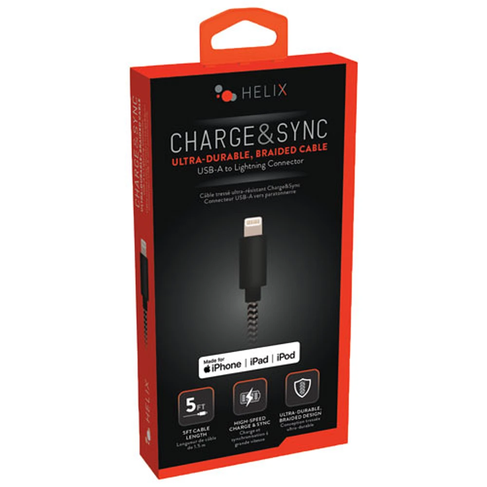 Helix 1.5m (5 ft.) USB A/Lightning Cable - Black