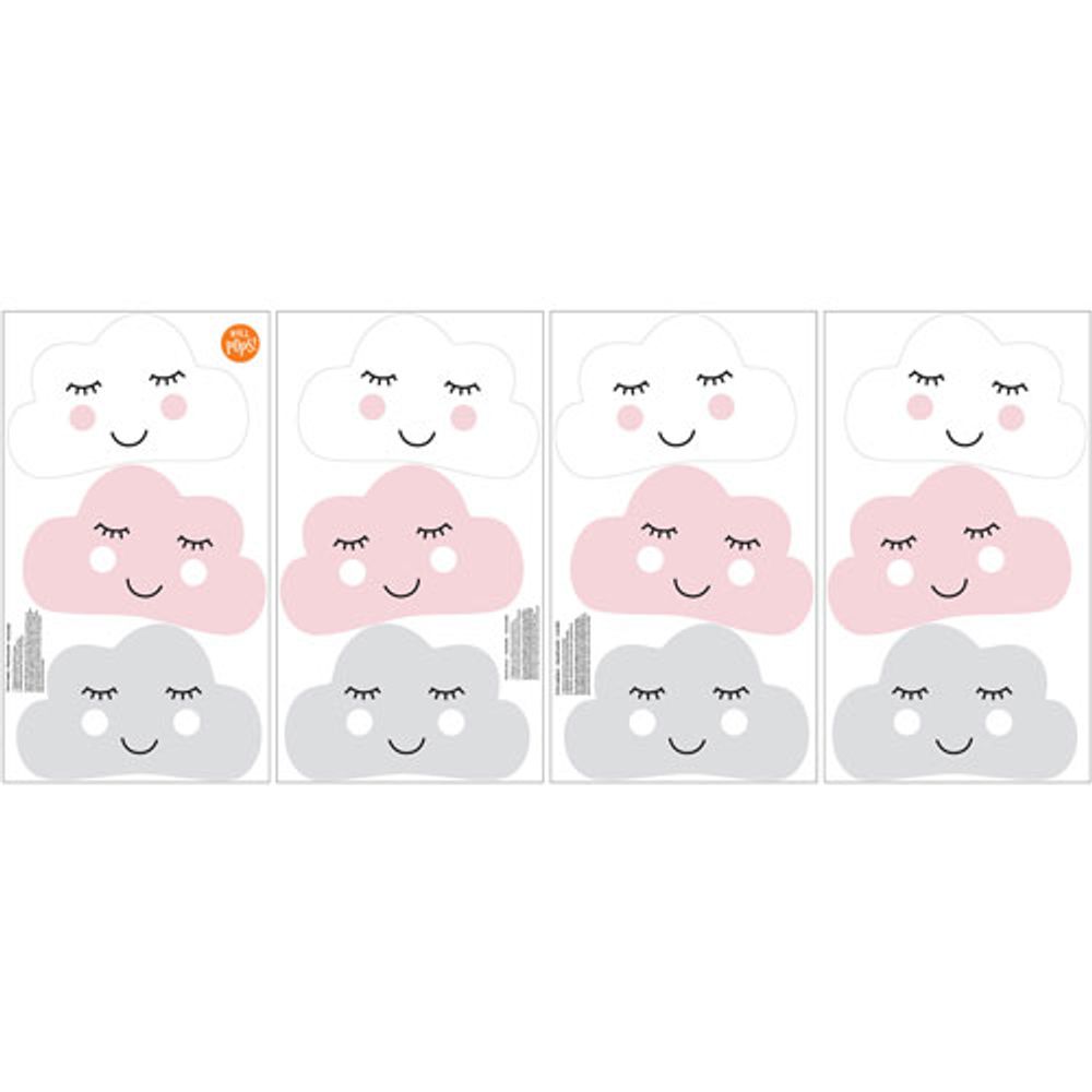 WallPops Head In The Clouds Peel & Stick Wall Decals - Pink