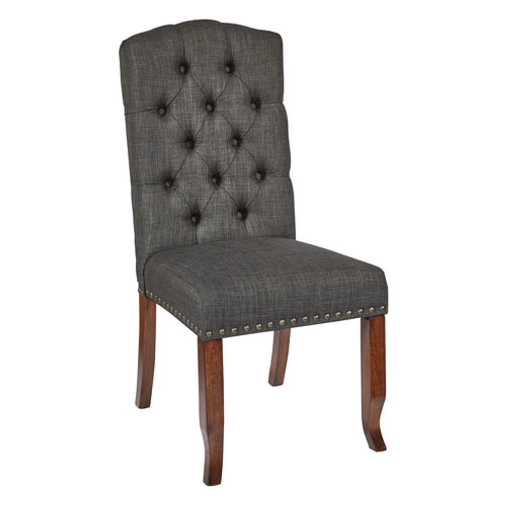 Jessica Traditional Fabric Dining Chair - Charcoal