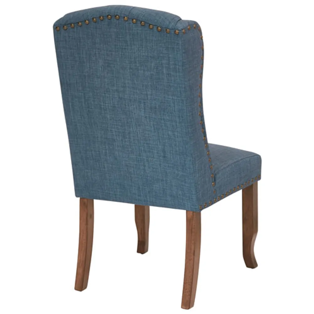 Jessica Traditional Fabric Wingback Dining Chair - Navy