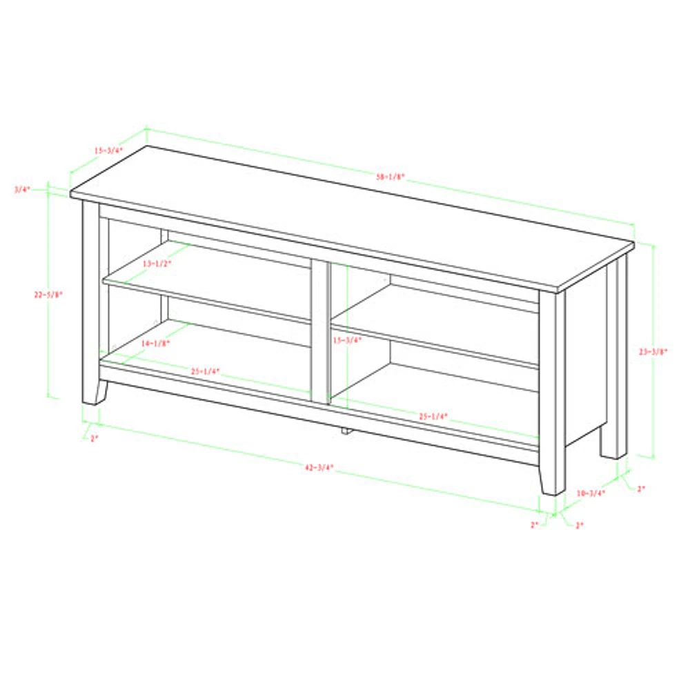 Winmoor Home Transitional 60" TV Stand - Brown