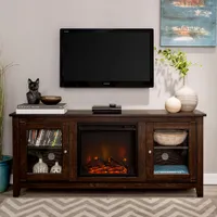 Winmoor Home Transitional 60" Fireplace TV Stand - Brown