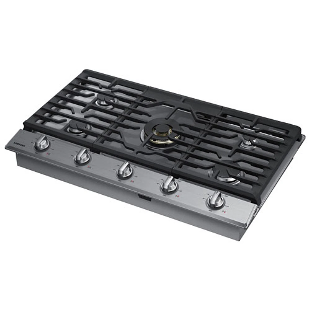 Surface de cuisson au gaz de 36 po à 5 brûleurs de Samsung (NA36N7755TS/AA) - Acier inoxydable