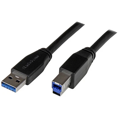 Câble USB-A 3.0 à USB-B active de 10 m (30 pi) de StarTech (USB3SAB10M)