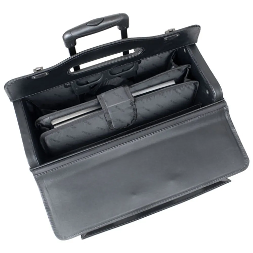 Mancini Business Wheeled Briefcase - Black (90458-BLACK)