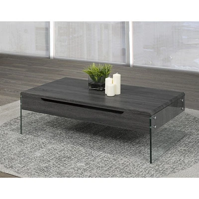 Brassex Contemporary Rectangular Coffee Table with Lift Top - Grey