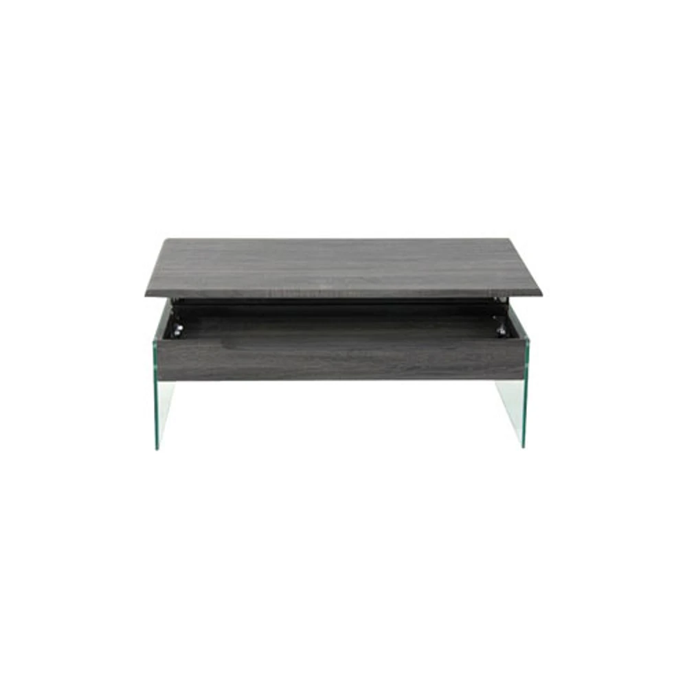 Brassex Contemporary Rectangular Coffee Table with Lift Top - Grey