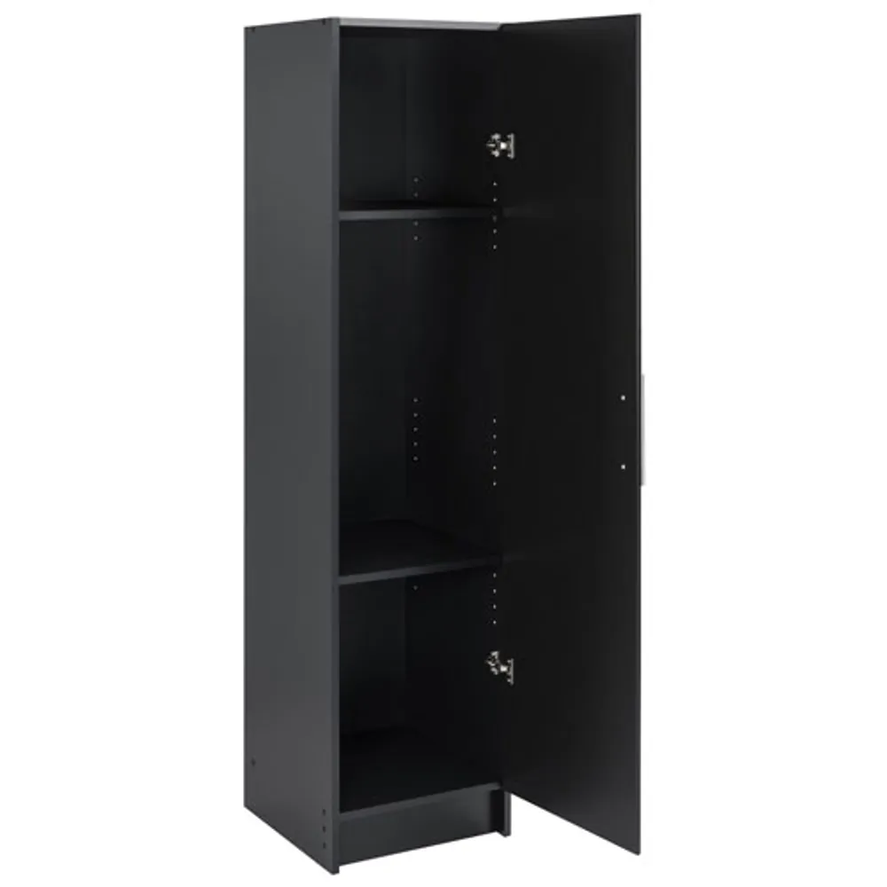 Elite Home Storage 65" 2-Shelf Wood Cabinet with Door - Black