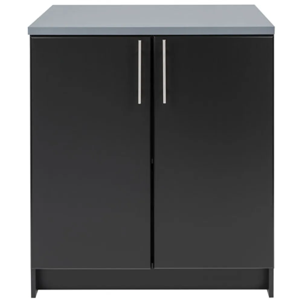 Elite Home Storage 36" 1-Shelf Wood Cabinet with Doors - Black