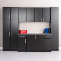 Elite Home Storage 36" 1-Shelf Wood Cabinet with Doors - Black