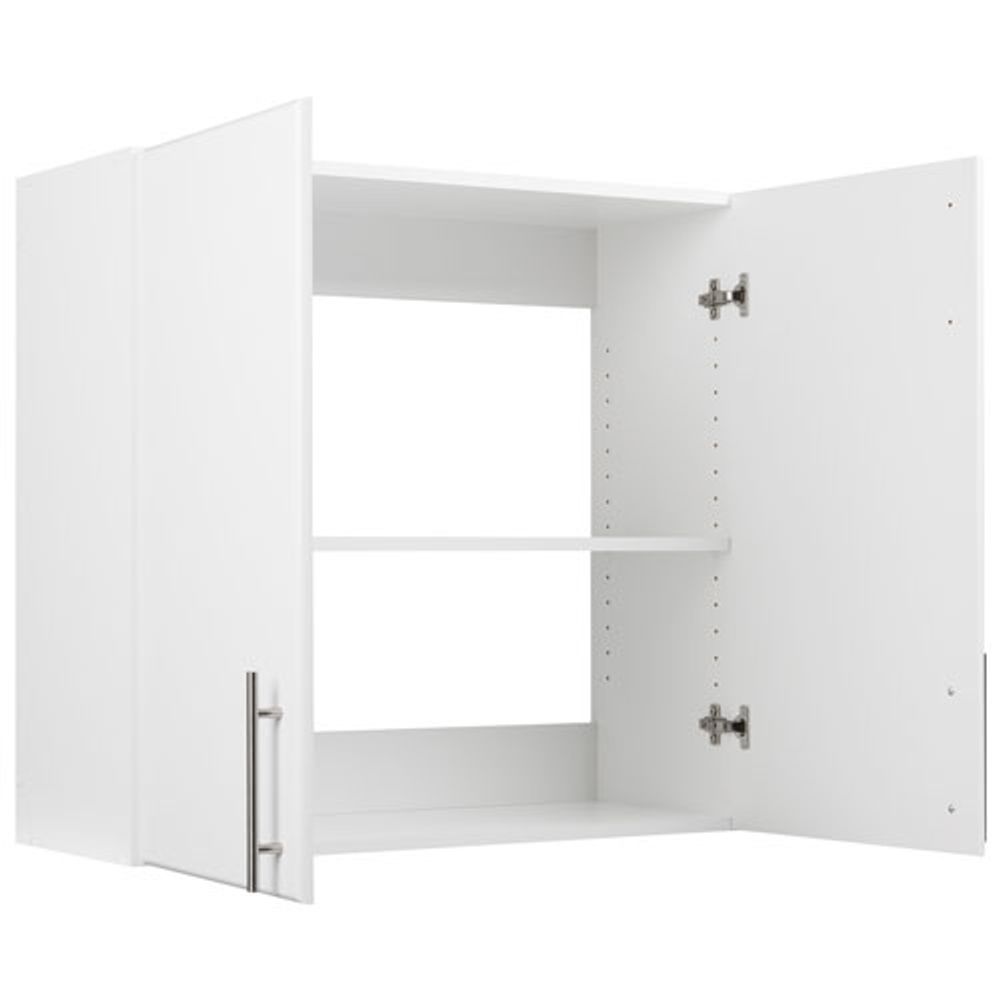 Elite Home Storage 30" 1-Shelf Wood Wall Cabinet with Doors - White