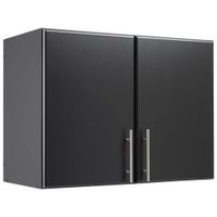 Elite Home Storage 24" 1-Shelf Wood Wall Cabinet with Doors - Black