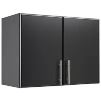 Elite Home Storage 24" 1-Shelf Wood Wall Cabinet with Doors - Black