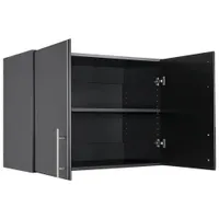 Elite Home Storage 24" 1-Shelf Wood Wall Cabinet with Doors - Black