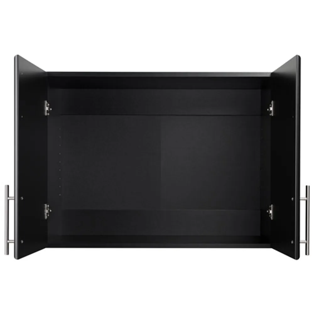 Elite Home Storage 24" 1-Shelf Wood Wall Cabinet with Doors - Black